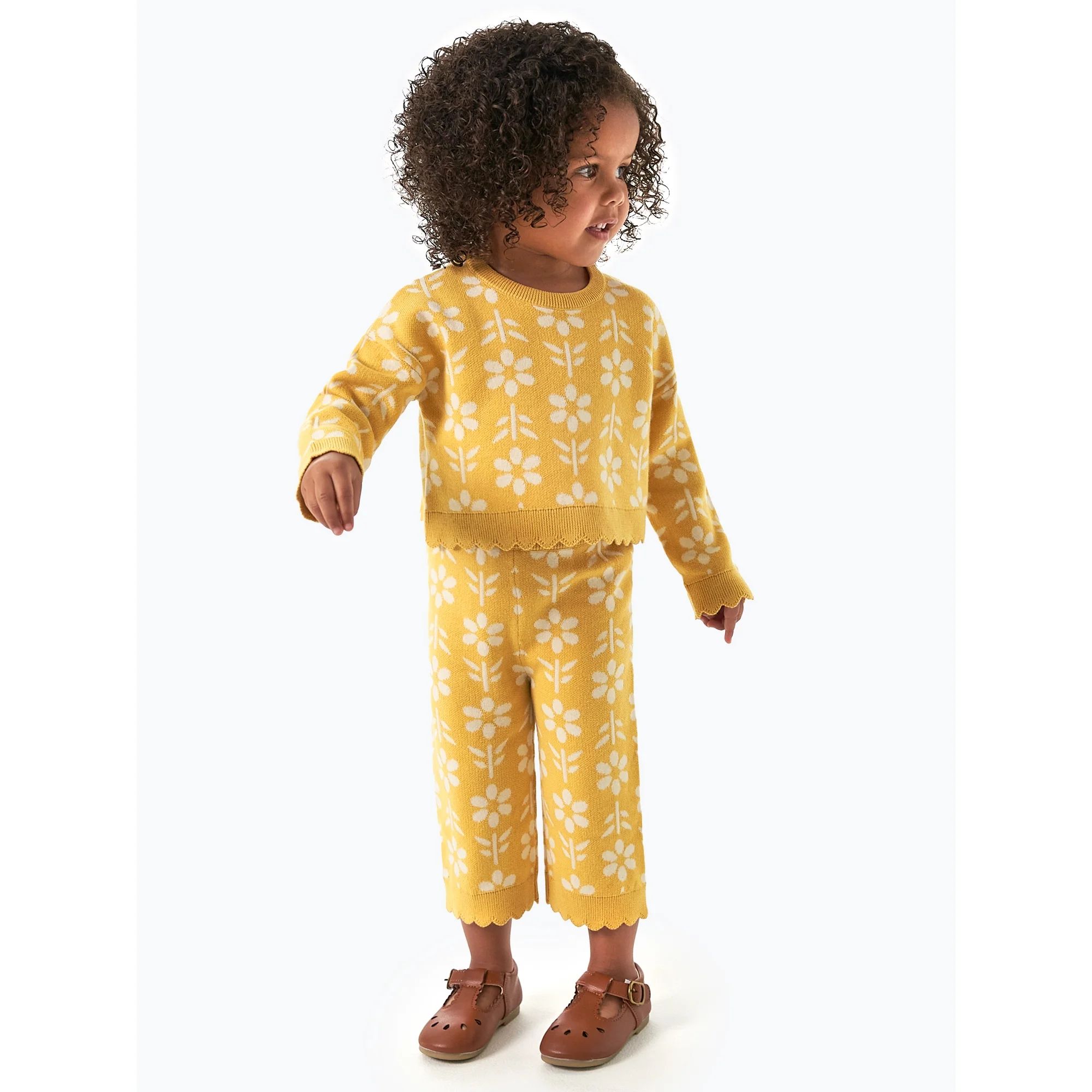 Modern Moments by Gerber Toddler Girl Jacquard Sweater and Legging Set, 2-Piece, Sizes 12 Months ... | Walmart (US)