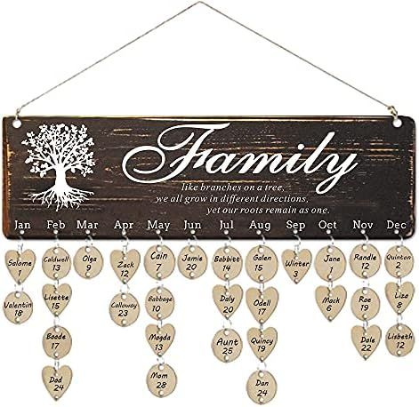 Birthday Gift Ideas for Mother Birthday Reminder Calendar Board Wall Hanging Family Anniversary C... | Amazon (US)