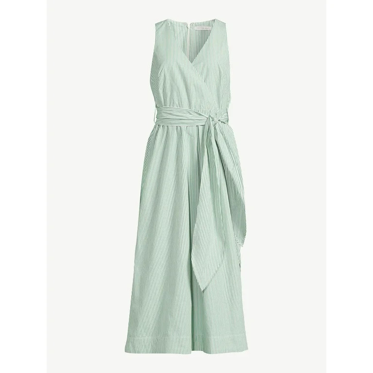 Free Assembly Women's Sleeveless Faux Wrap Dress - Walmart.com | Walmart (US)