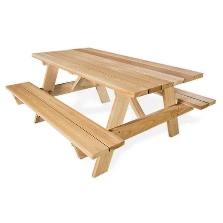 All Things Cedar 6 Ft. Picnic Table With Attached Bench | Walmart (US)