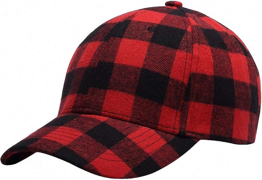 Women Buffalo Plaid Baseball Cap Hats Outdoor Hat Christmas Holiday Season Gift | Amazon (US)