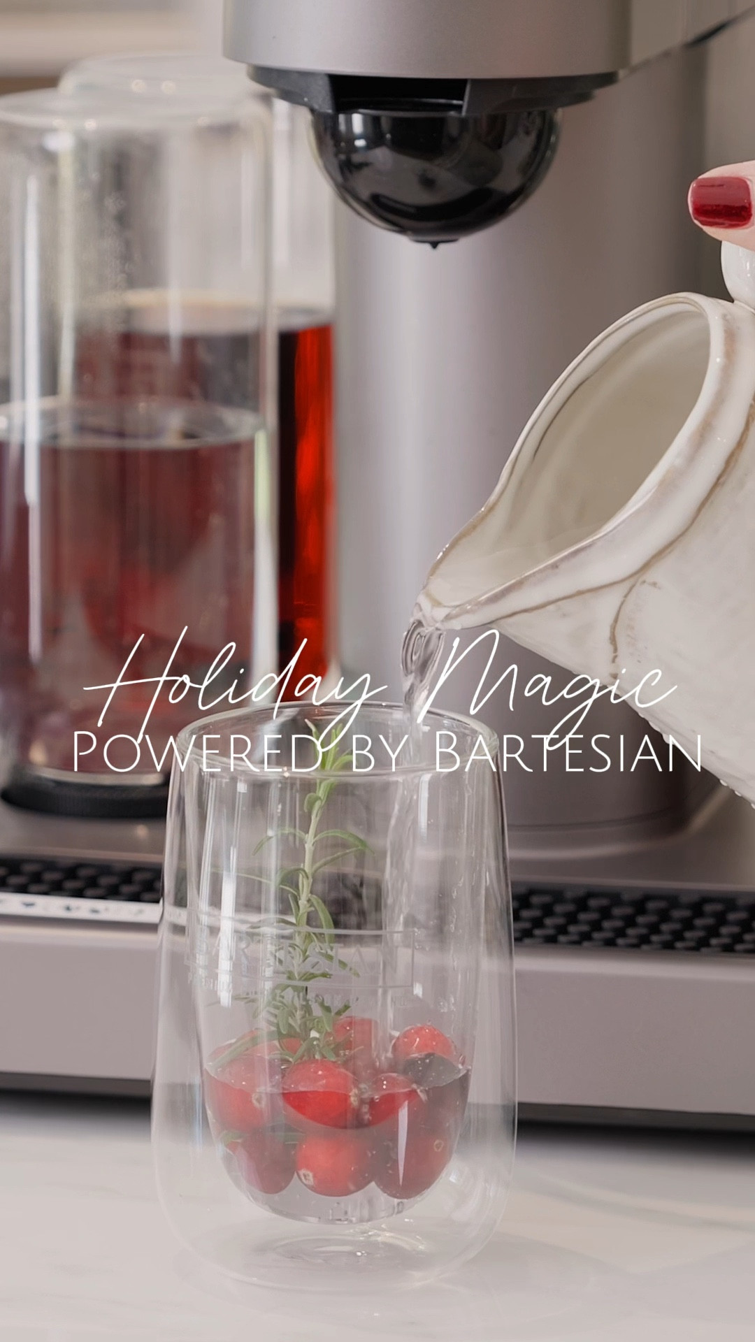 Cranberries, rosemary, and one Bartesian button later… instant holiday themed cocktails!✨

Tag your holiday host who needs to try this!

Bartesian
Holiday cocktails 
Snow globe ice

#LTKHoliday #LTKfoodie #LTKSeasonal