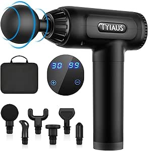TYIAUS Muscle Massage Gun Percussion Massager Gun Deep Tissue with 30 Adjustable Speeds and 6 Hea... | Amazon (US)