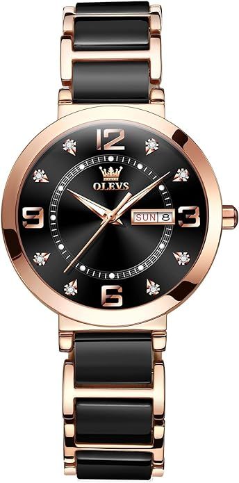 OLEVS Women for Watches Elegant Luxury Wrist Watch with Diamond Fashion Ceramic Bracelet Waterpro... | Amazon (US)