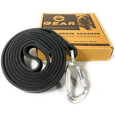 Genuine Leather Dog Leash with Locking Carabiner – 6 ft x 3/4 in Lead for Training and Walking, Heavy-Duty Full-Grain - Enthusiast Gear- Black (6 Ft) | Target