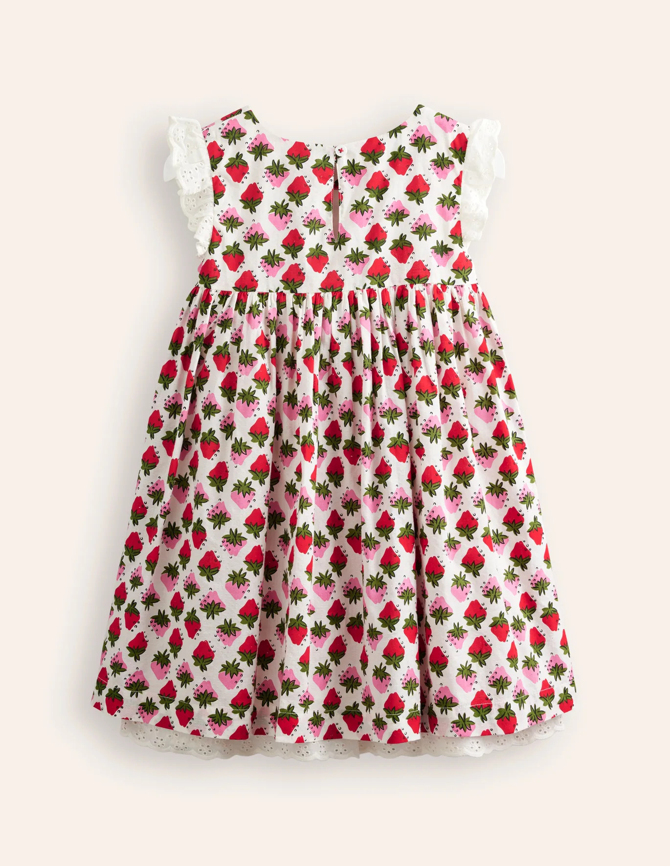 Smocked Lace Trim Dress | Boden UK