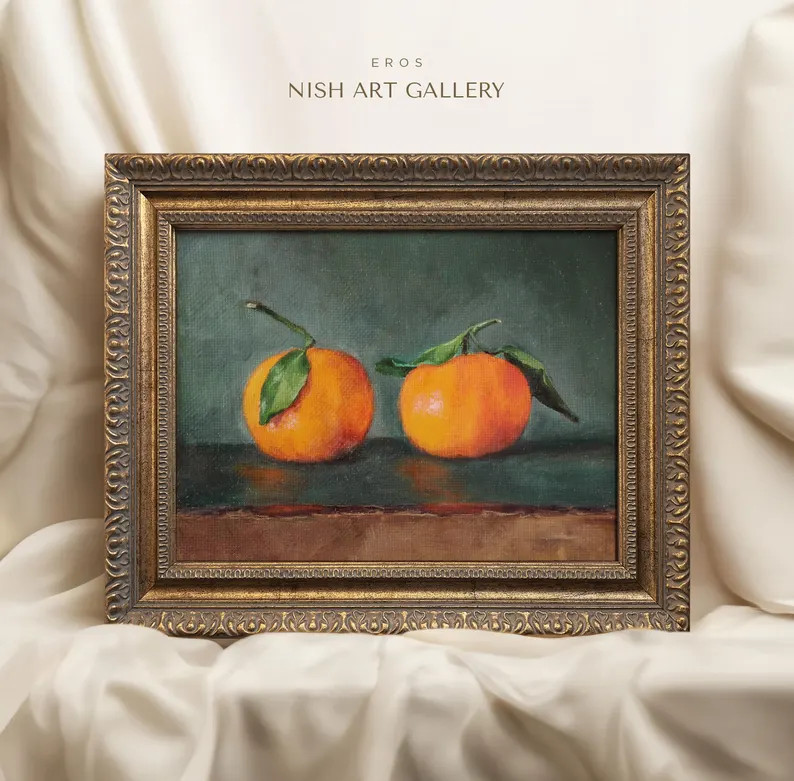 Vintage Framed Citrus Art Print, Framed Vintage Mandarin Print, Still Life Kitchen Painting Print... | Etsy (US)