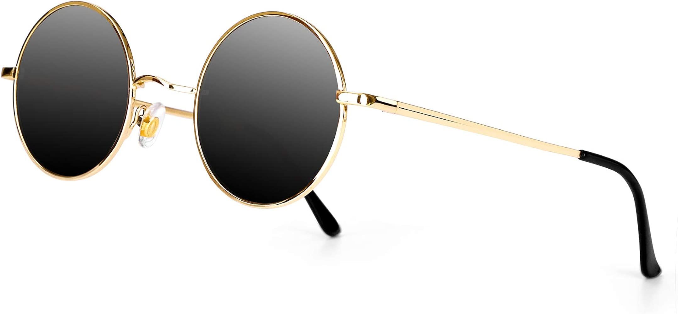 Retro Round Sunglasses for men John Lennon women Vintage Polarized Hipple Small Circle Sun Glasse... | Amazon (US)
