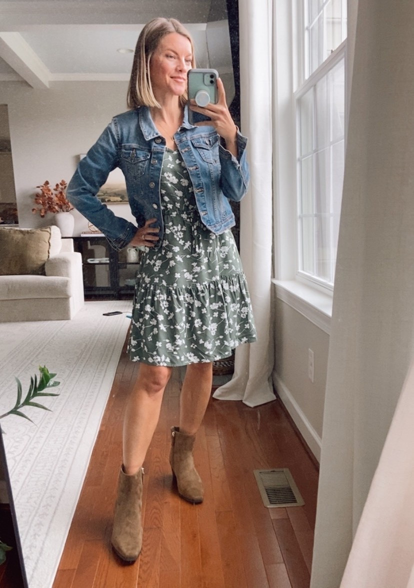 GAP green floral dress
Fall outfitts
#softautumn

#LTKFindsUnder50 #LTKSaleAlert #LTKPetite