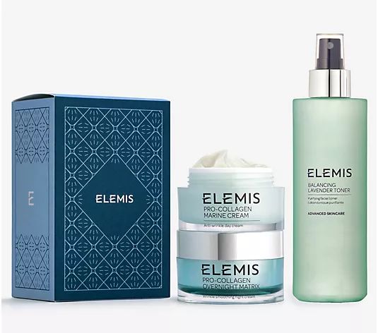 ELEMIS Pro-Collagen Marine Cream & Overnight Matrix w/ Toner - QVC.com | QVC