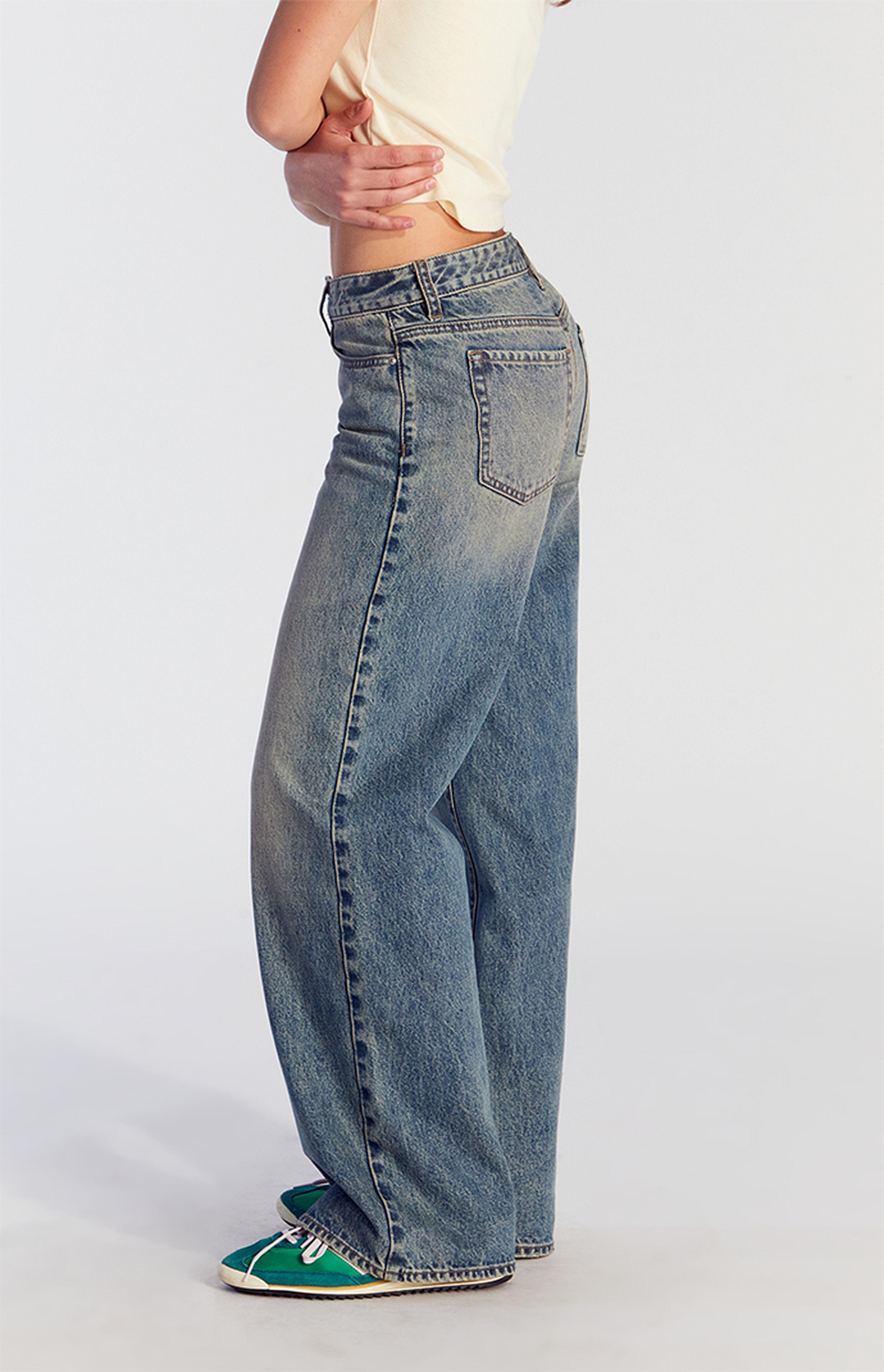 Pacsun Casey Tinted Low Rise Baggy Jeans Medium Indigo | PacSun