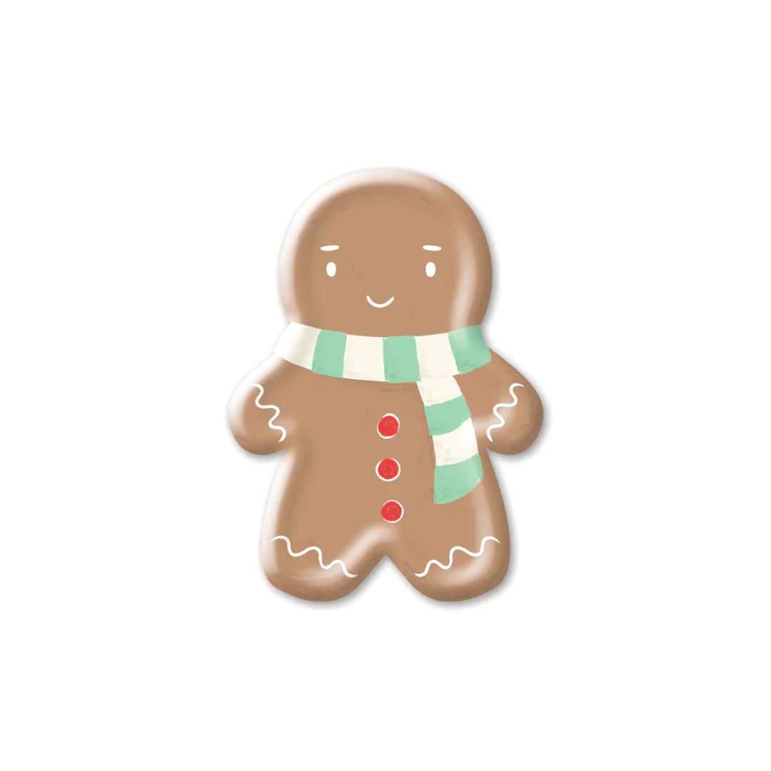 Scarf Gingerbread Man Shaped Paper Plates | Ellie and Piper