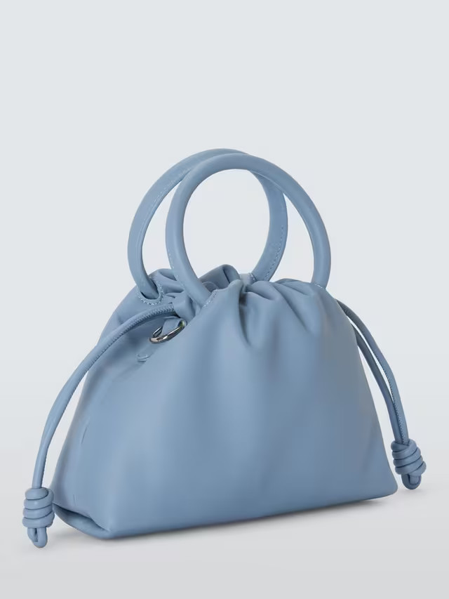 John Lewis ANYDAYFaux Leather Drawstring Grab Bag, Blue | John Lewis (UK)