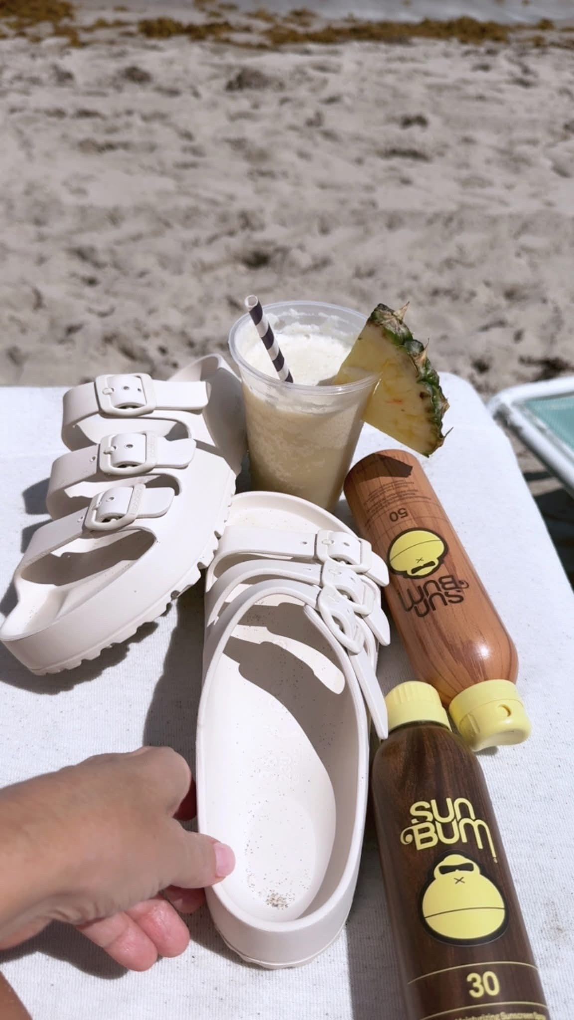 Have a favorite frozen drink? This pina colada was delicious!!! 

LOVE these sandals! They are so comfy and true to size! I’ll be wearing them a ton this week! Great around water! 



#LTKdayinmylife #LTKSeasonal