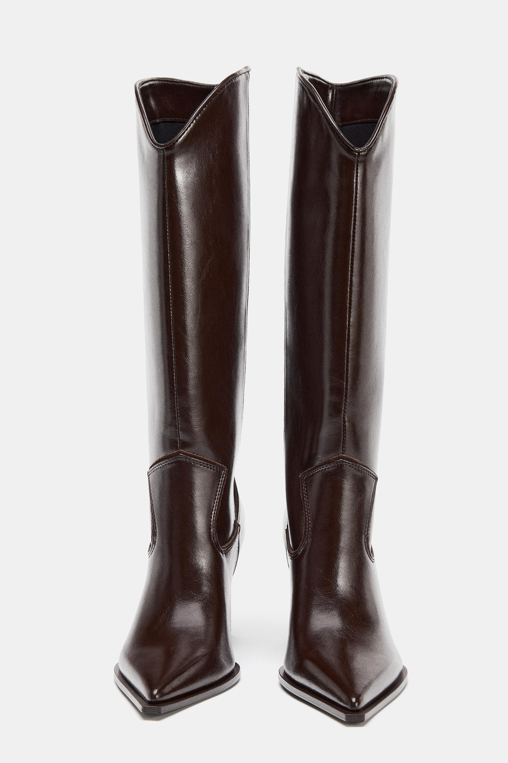 ASYMMETRIC SHAFT COWBOY BOOTS | Zara US