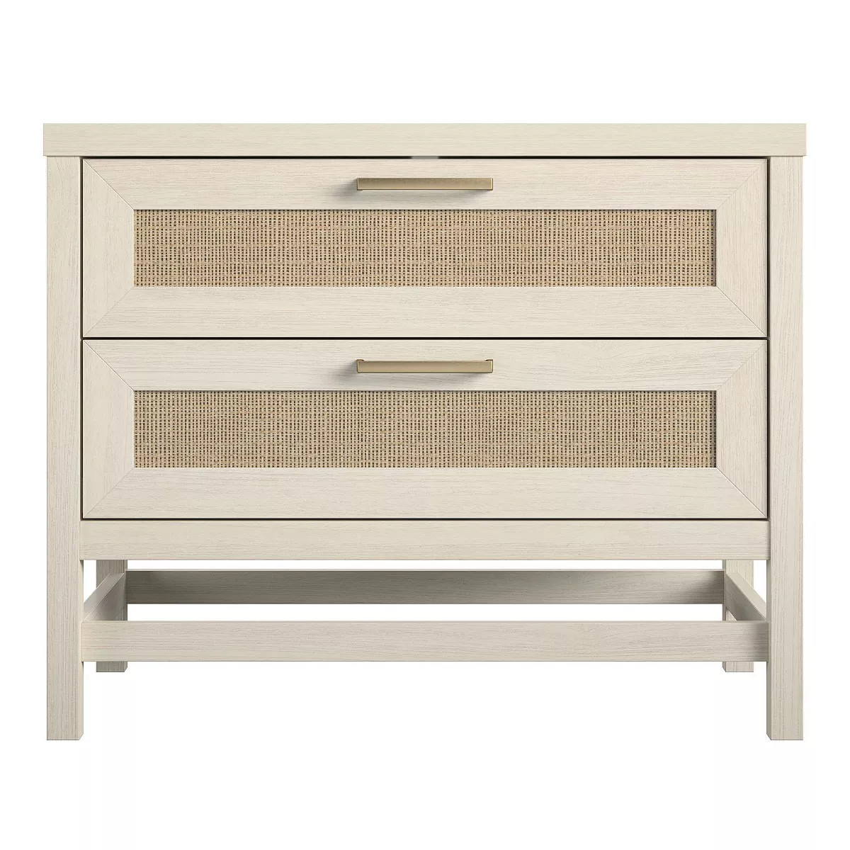 Latta 2 Drawer Nightstand with Faux Rattan Ivory Oak - Room & Joy | Target
