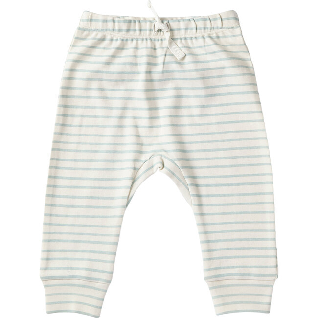 Organic Stripes Away Harem Pant, Sea | Maisonette