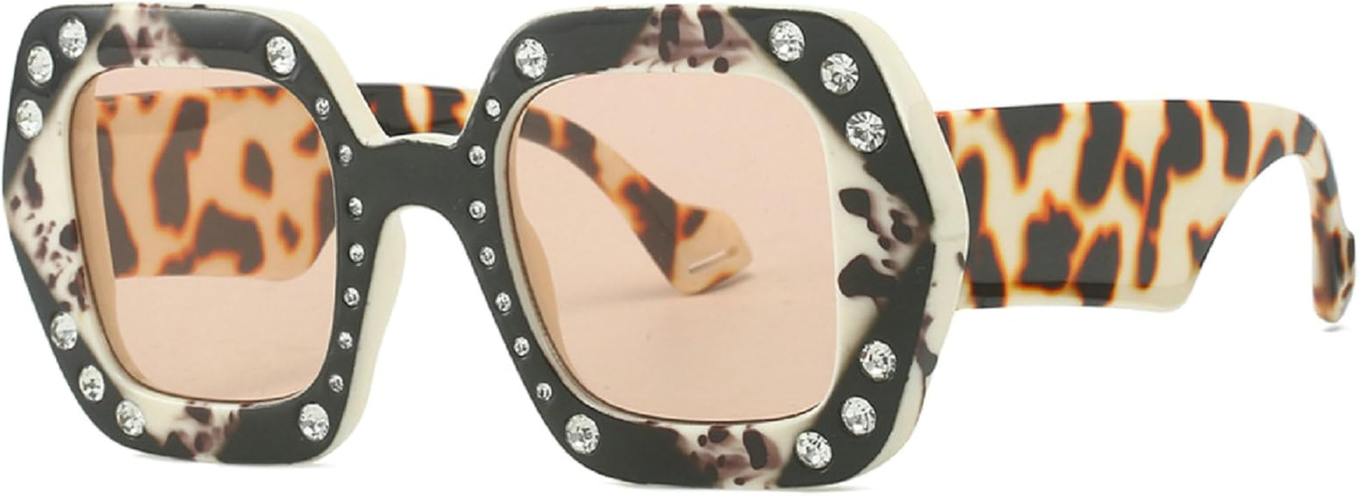 Oversized Rhinestone Diamonds Sunglasses Women Square Sunglasses Fashion bling Party Eyewear Irre... | Amazon (US)