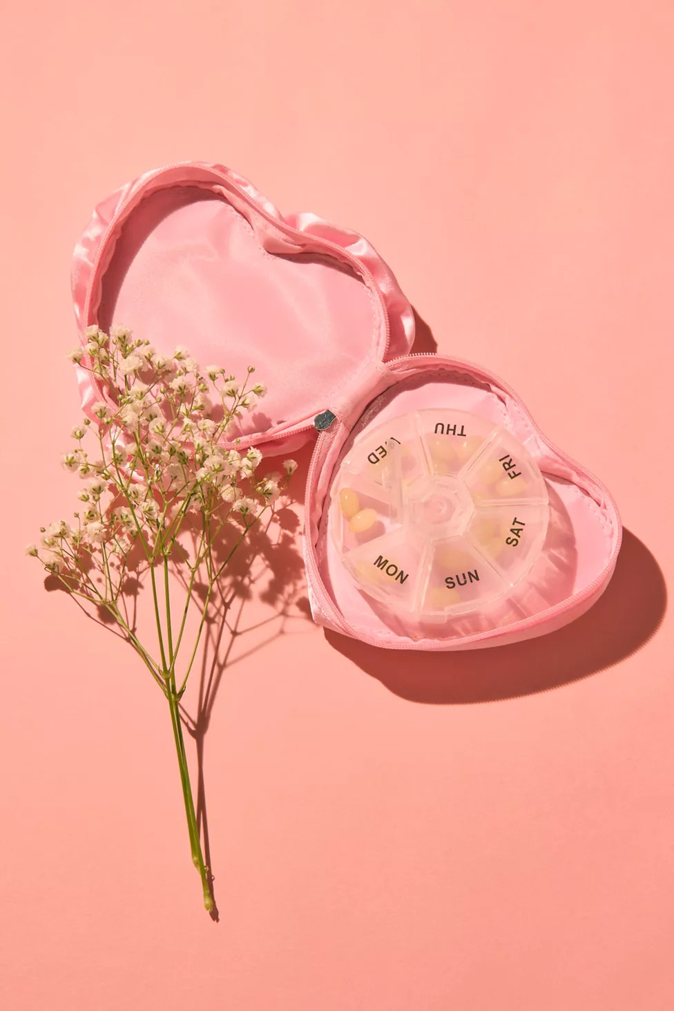 UO Heart Ruffle Pill Case | Urban Outfitters (US and RoW)