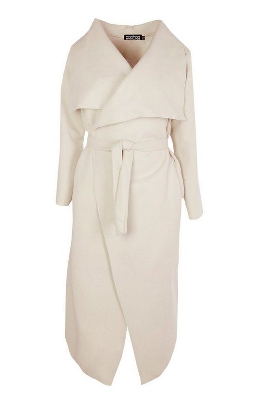 Belted Waterfall Coat | Boohoo.com (US & CA)