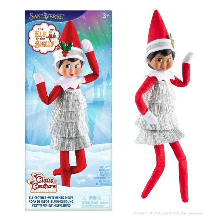 The Elf on the Shelf Claus Couture Tiny Tinsel Dress – Scout Elf Outfit (Scout Elf Not Included... | Walmart (US)