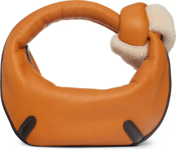 Bottega Veneta Mini Aviator Jodie Leather Hobo Bag with Shearling Trim | Nordstrom | Nordstrom