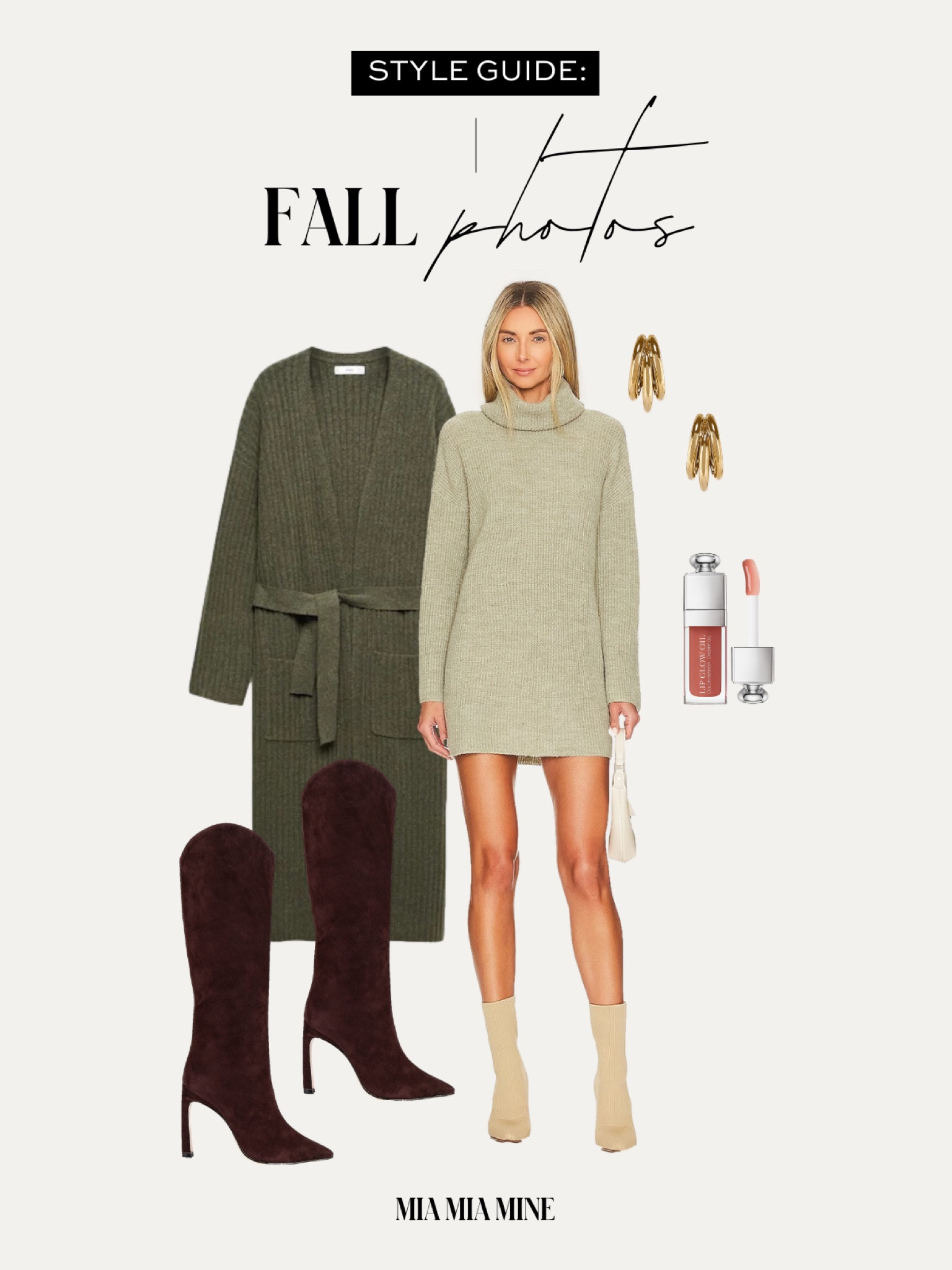 Fall outfit ideas / fall photo outfit 
Mango green cardigan
Revolve green sweater dress
Schutz knee high boots 

#LTKshoecrush #LTKSeasonal #LTKstyletip