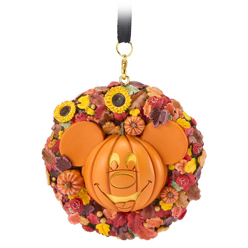 Mickey Mouse Jack-o'-Lantern Wreath Halloween Ornament | Disney Store