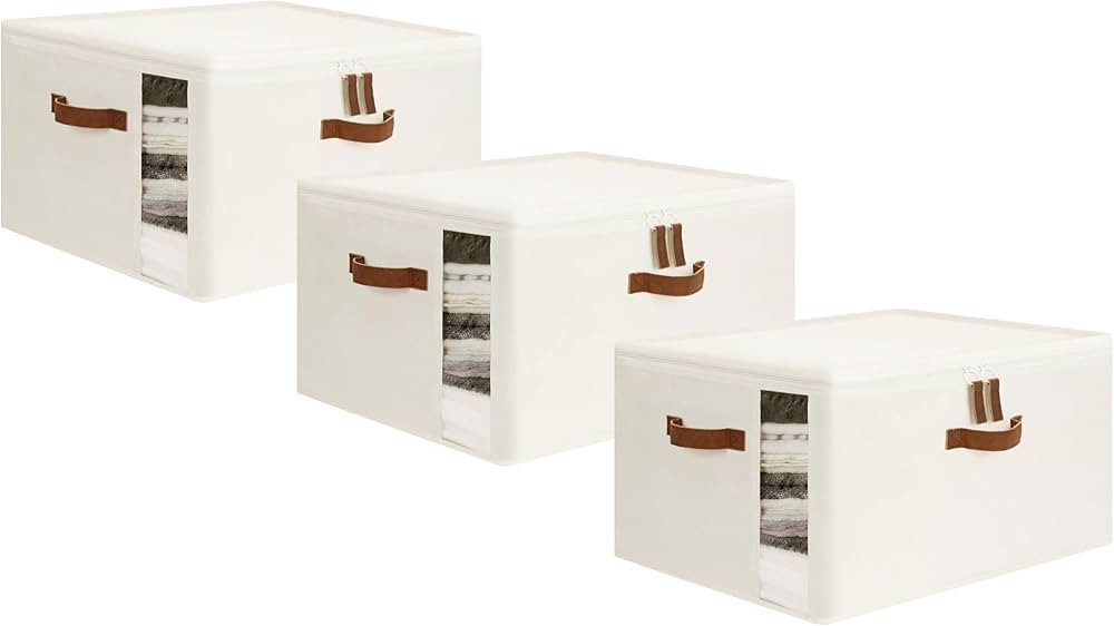 StorageWorks 68L Comforter Storage Bags with Handles, Clothing Storage Containers for Quilt, Shee... | Amazon (US)