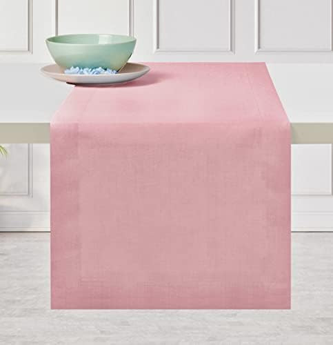 D'Moksha 14x 48 inch Farmhouse Style Linen Table Runner, Rose Gold Table Runners 48 Inches Long f... | Amazon (US)
