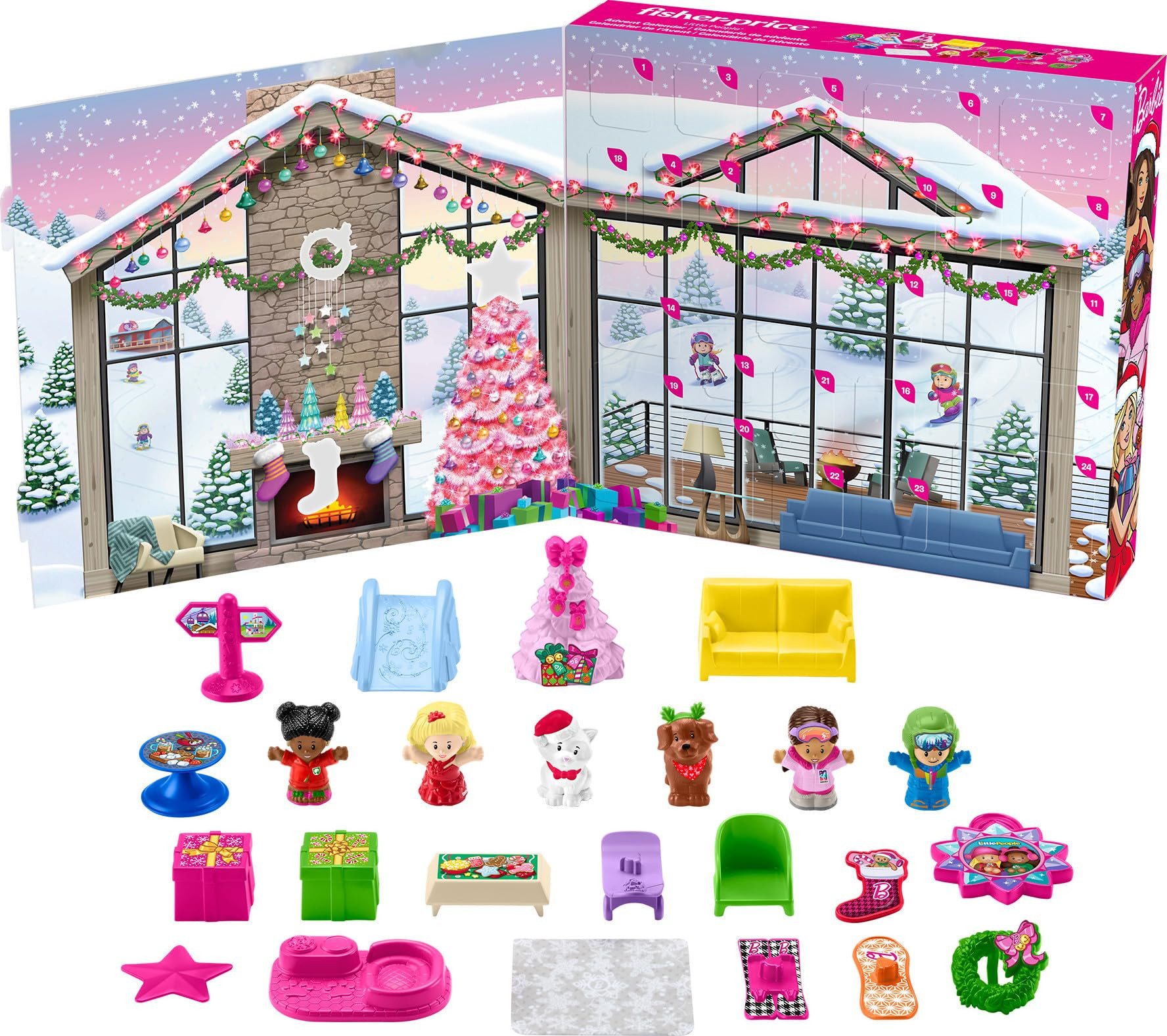 Fisher-Price Little People Barbie Toddler Toy Advent Calendar Playset, 24 Christmas Figures & Pie... | Amazon (CA)