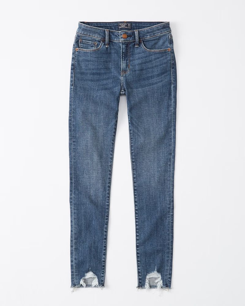 Women's Mid Rise Super Skinny Ankle Jeans | Women's Clearance | Abercrombie.com | Abercrombie & Fitch (US)