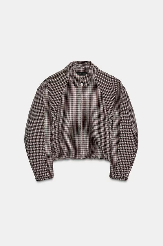 HOUNDSTOOTH PADDED BOMBER JACKET | Zara US