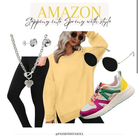 spring comfortable outfit #springoutfit #outfit #yellowsweater #womenssneaker #silverjewelry 

#LTKshoecrush #LTKstyletip