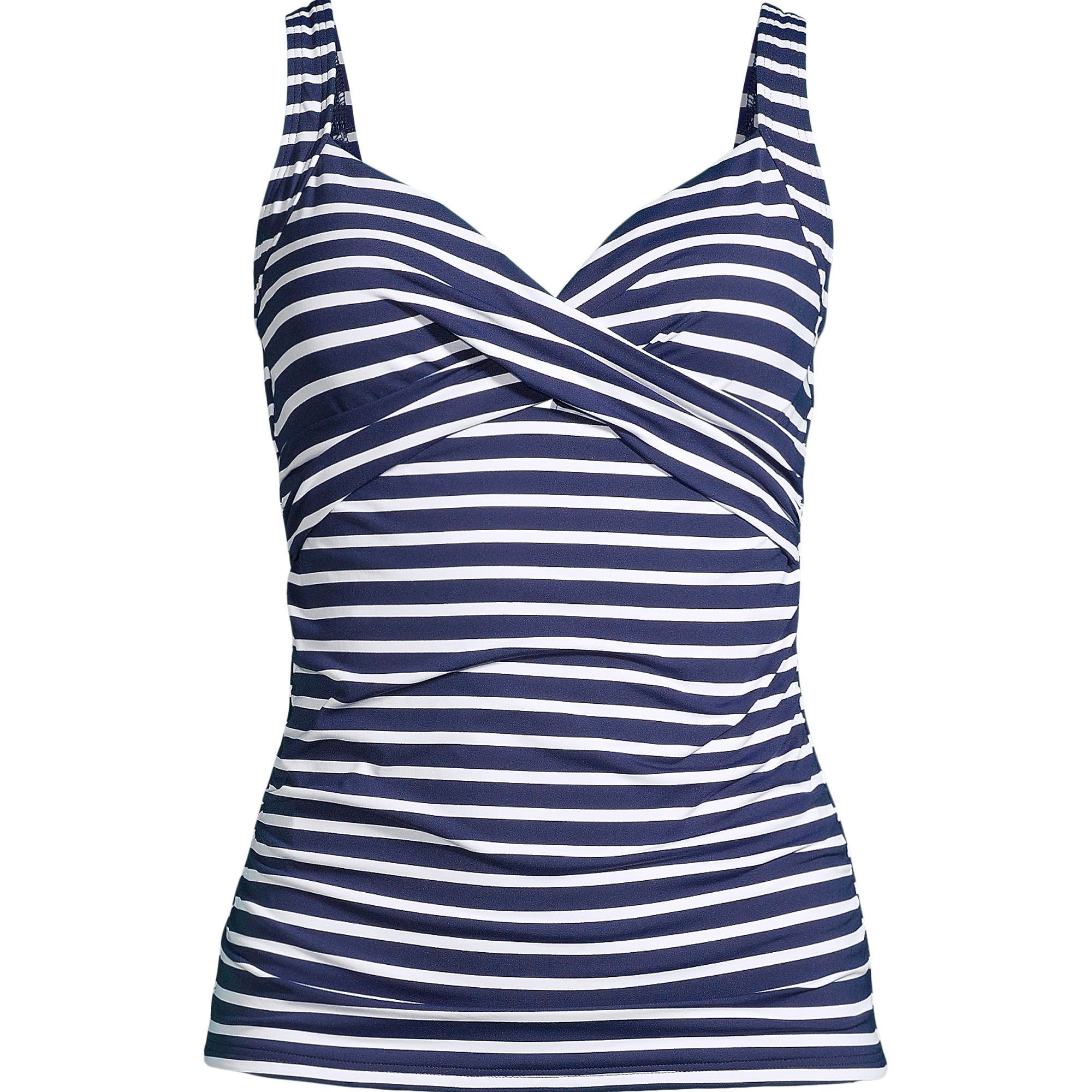 Women's Plus Size V-Neck Wrap Underwire Tankini Swimsuit Top | Lands' End (US)