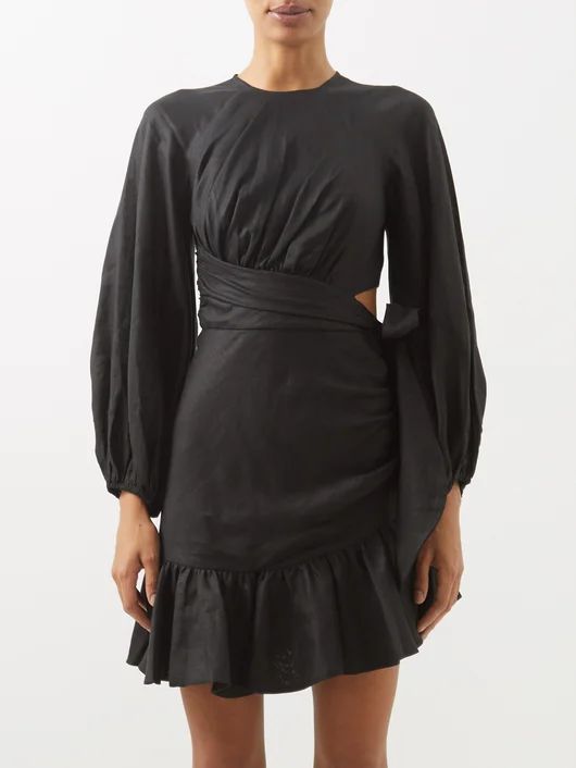 Lyre Billow linen wrap mini dress | Zimmermann | Matches (US)