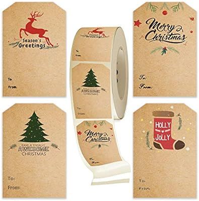 Tronos Tags- Self Adhesive Gift Tag Stickers - Decorative Stickers for Holiday Presents & Package... | Amazon (US)