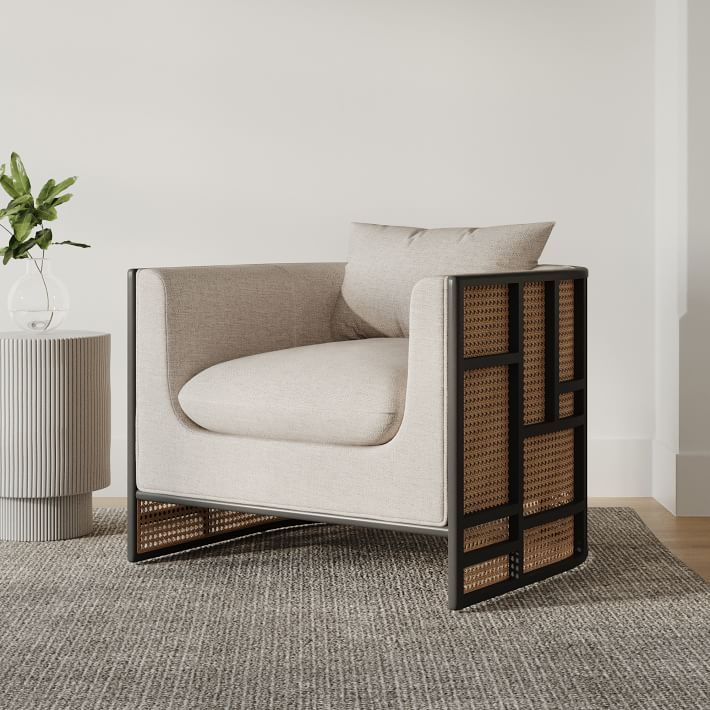 Upholstered Grid Back Chair | West Elm (US)