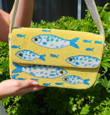 Beaded Yellow Fish Shoulder Bag | Beaded Summer Shoulder Purse | eBay | eBay US