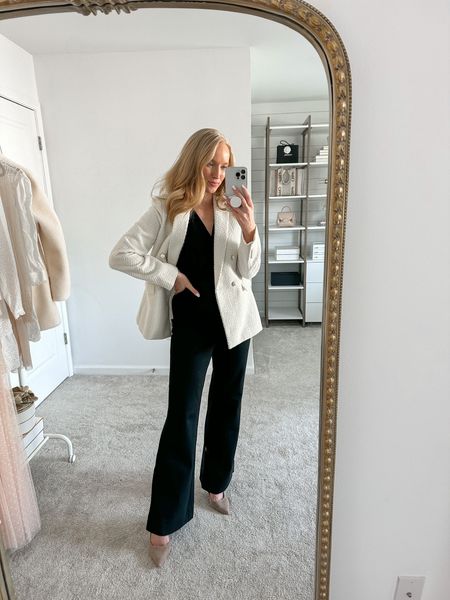 Testing out the new perfect pant collection from Spanx and am loving this jumpsuit! These are great for a business casual look for the week. Use code AMANDAJOHNXSPANX to save 10% on your order! 

#LTKsalealert #LTKworkwear #LTKstyletip