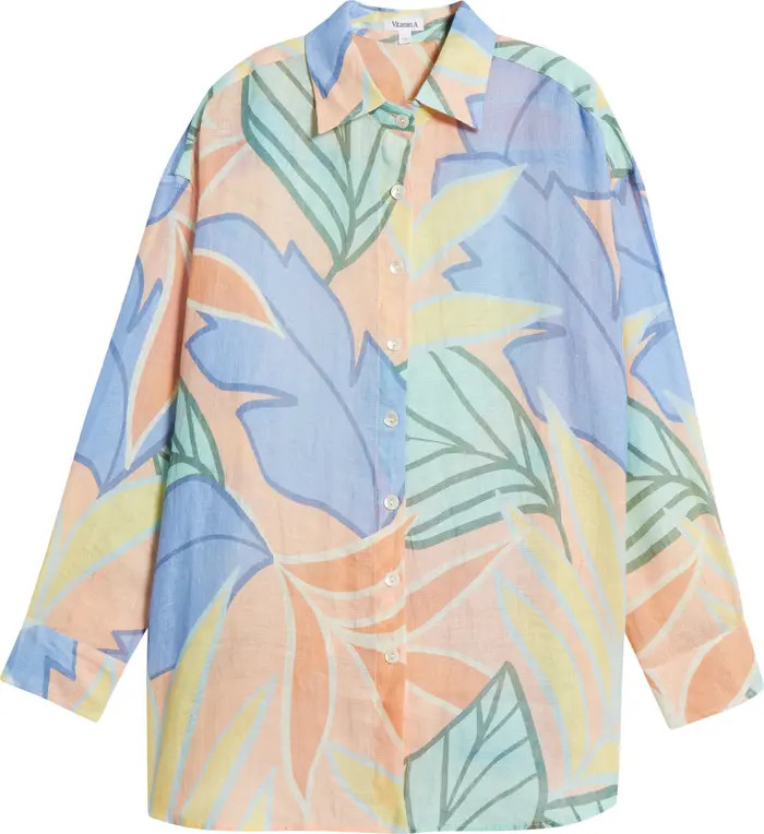 Playa Oversize Linen Cover-Up Shirt | Nordstrom