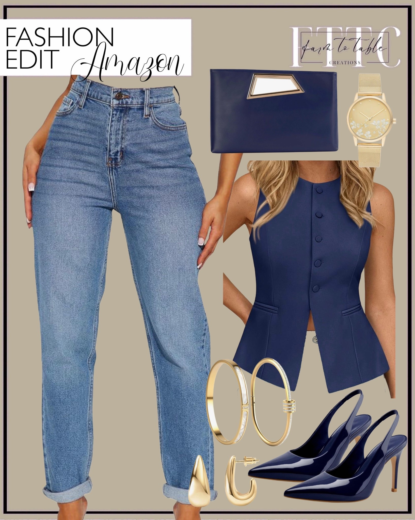 Amazon Spring Outfit Ideas You’ll Wear on Repeat

Follow @farmtotablecreations on Instagram for more 🤍

This outfit is such a classic, pulled-together look that you can wear so many different ways. I love the mix of structured navy with relaxed denim—it gives you that effortless balance of polished and casual. The gold accessories add just the right amount of warmth, and those navy heels instantly elevate the entire outfit. These are the kinds of pieces you can mix and match on repeat and always feel put together without overthinking it.

#amazonfashion #amazonfinds #jeans #heels #accessories #springoutfits2026 #easterdresswomen #datenightoutfits 

#LTKootd #LTKWorkwear #LTKSaleAlert