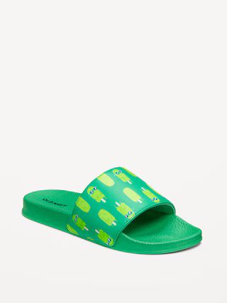 Printed Faux-Leather Pool Slide Sandals for Boys | Old Navy (US)