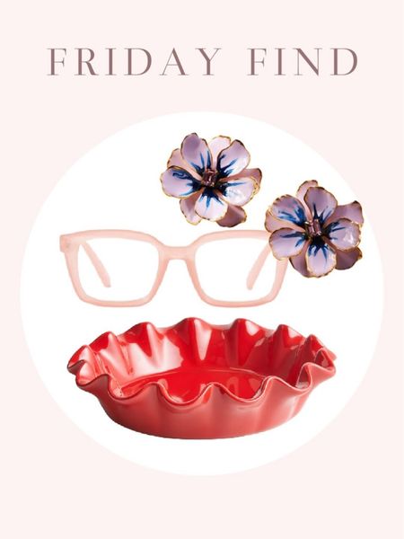 Adorable flower earrings, a gorgeous pie plate, and a cute pair of pink readers!

#LTKFind