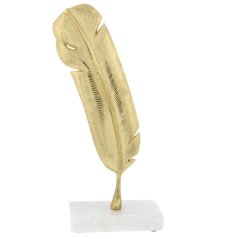 6" x 12" Gold Aluminum Feather Bird Sculpture, by CosmoLiving by Cosmopolitan | Walmart (US)