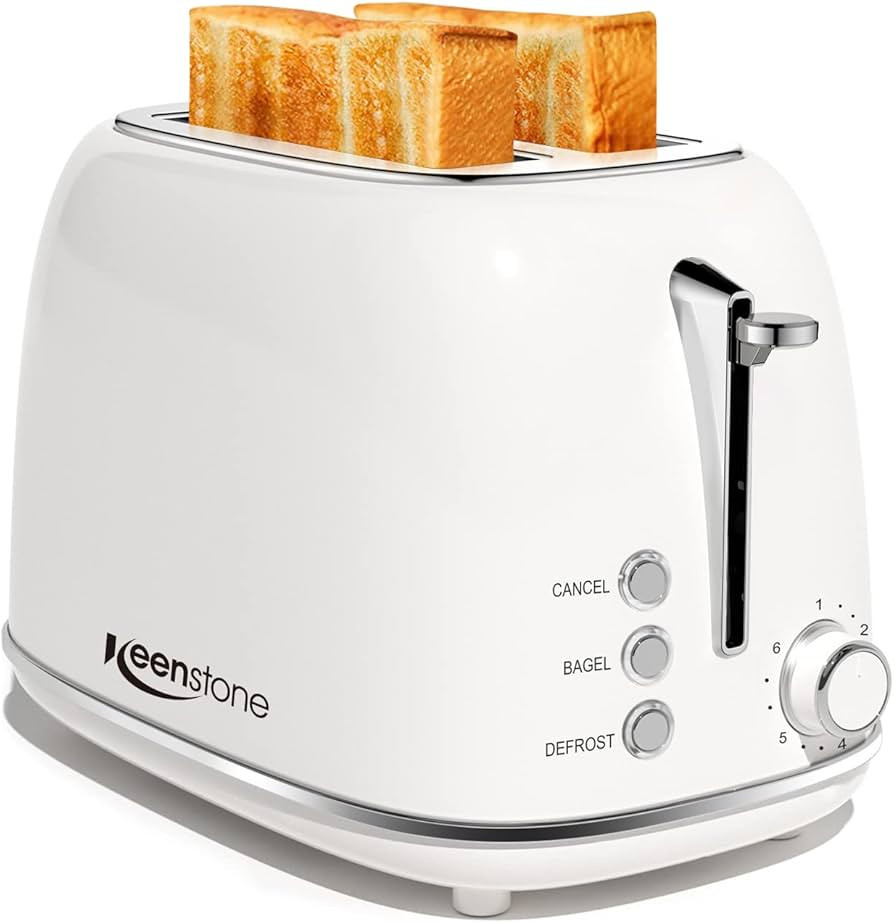 2 Slice Stainless Steel Toaster Retro with 6 Bread Shade Settings, Bagel, Cancel, Defrost Functio... | Amazon (US)