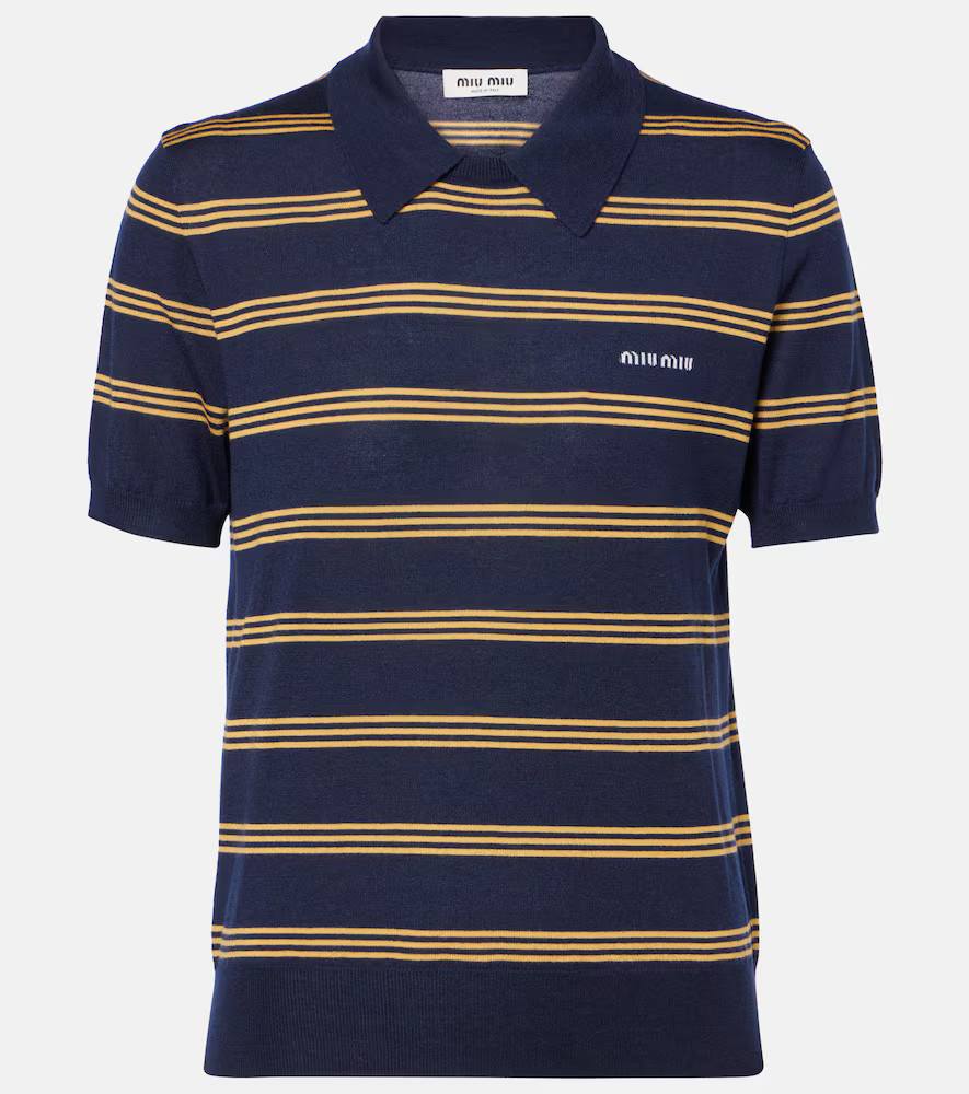 Miu Miu Knitted silk and cashmere polo shirt | Mytheresa (DACH)