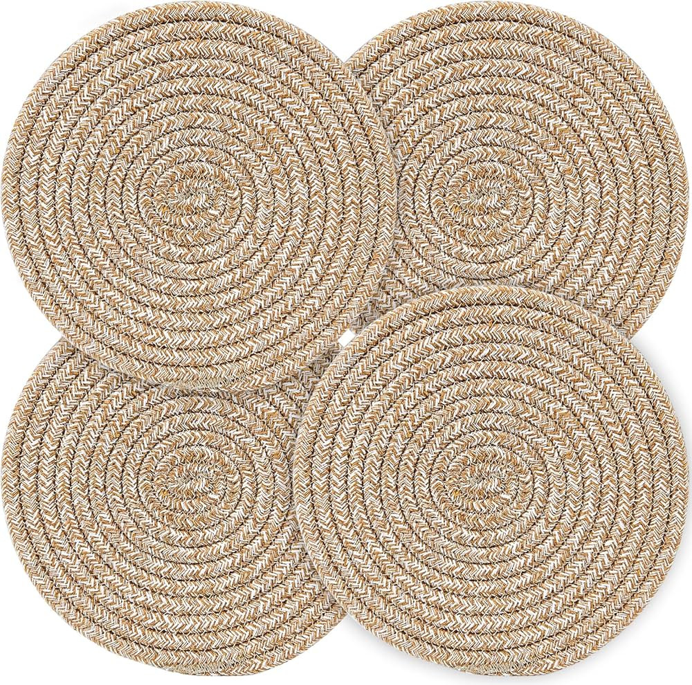 Pot Holders Trivets Set 4 Pcs, Potholders for Kitchens, 100% Pure Cotton Thread Weave Trivets for... | Amazon (US)