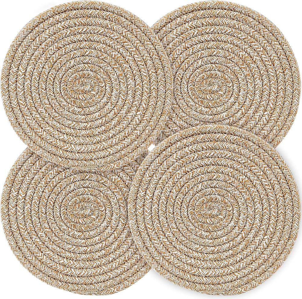 Pot Holders Trivets Set 4 Pcs, Potholders for Kitchens, 100% Pure Cotton Thread Weave Trivets for... | Amazon (US)