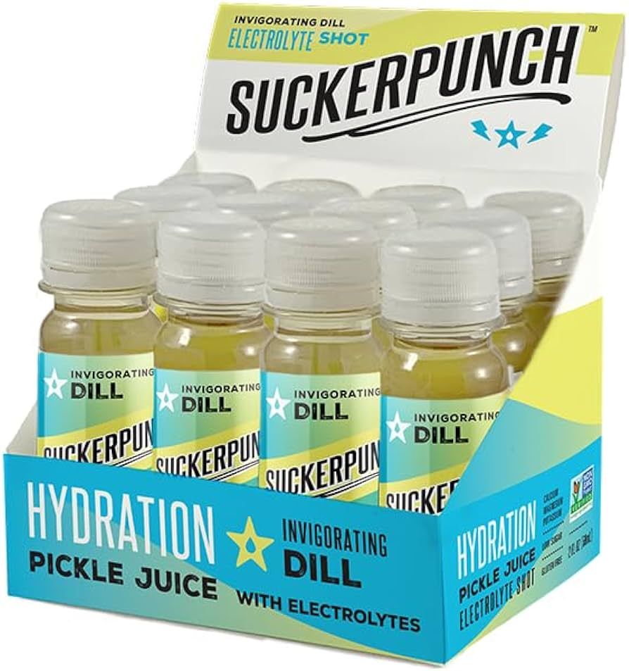 SuckerPunch Portable Hydration 2oz Pickle Shot | Calcium, Magnesium, Potassium | Electrolyte Drin... | Amazon (US)